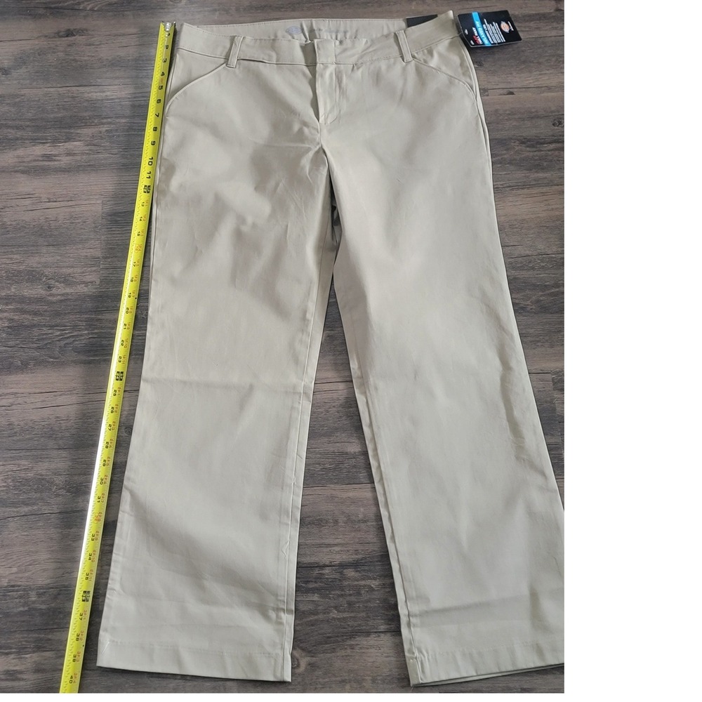 Dickies Flex Relaxed Fit Straight Leg Twill Pants Khaki Womens 12Short NWT